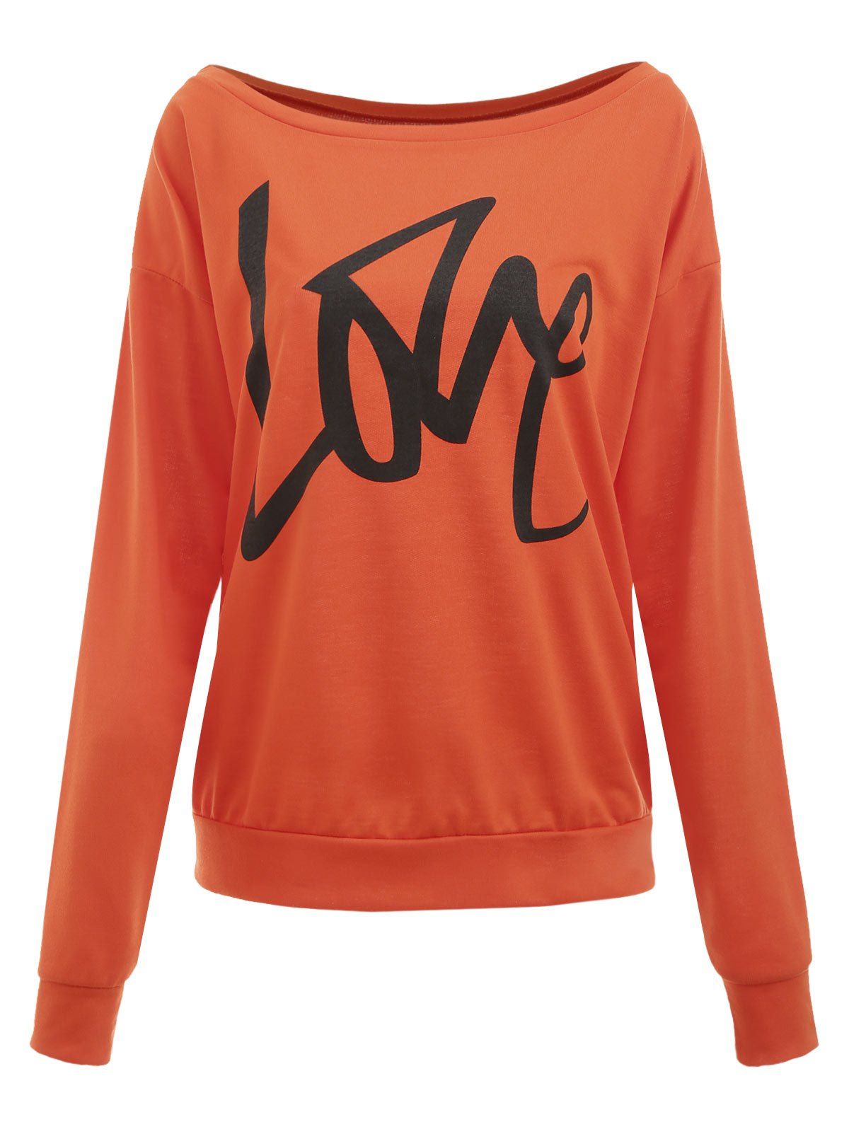 

Love Print Sweatshirt, Sunrise orange