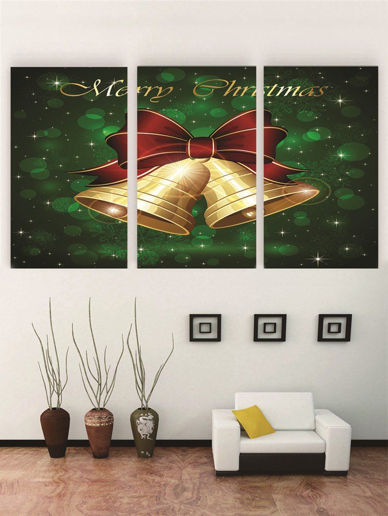 

Unframed Merry Christmas Bell Print Canvas Paintings, Multi