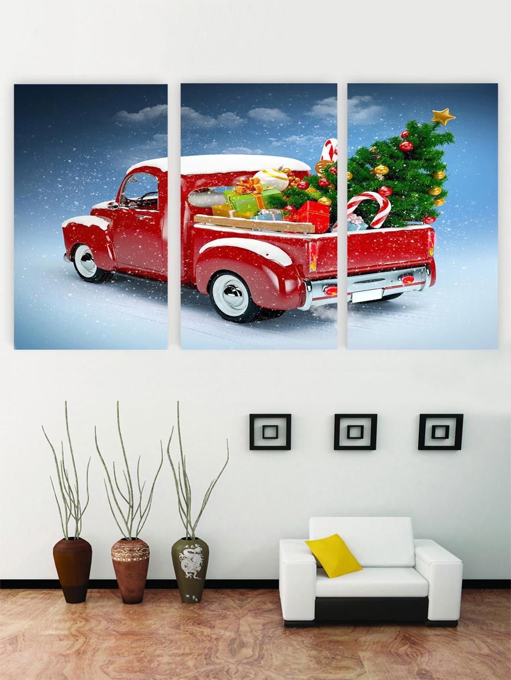 

Unframed Christmas Gift Car Canvas Paintings, Multi