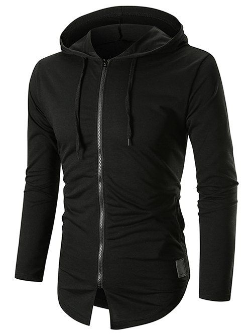 

Long Sleeve Zip Up Camo Hoodie, Black