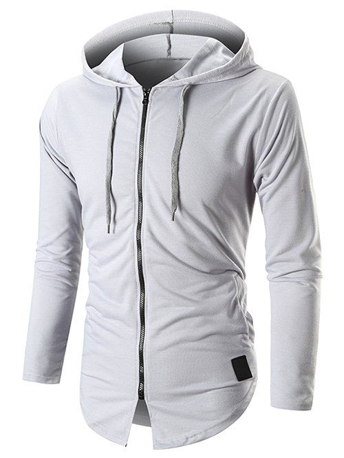 

Long Sleeve Zip Up Camo Hoodie, Platinum