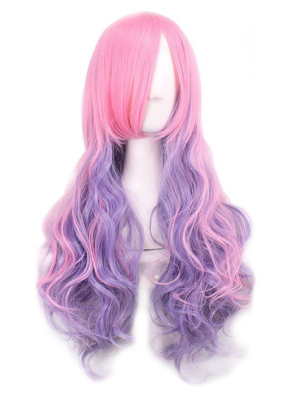 

Long Inclined Bang Colormix Wavy Lolita Synthetic Wig, Multi