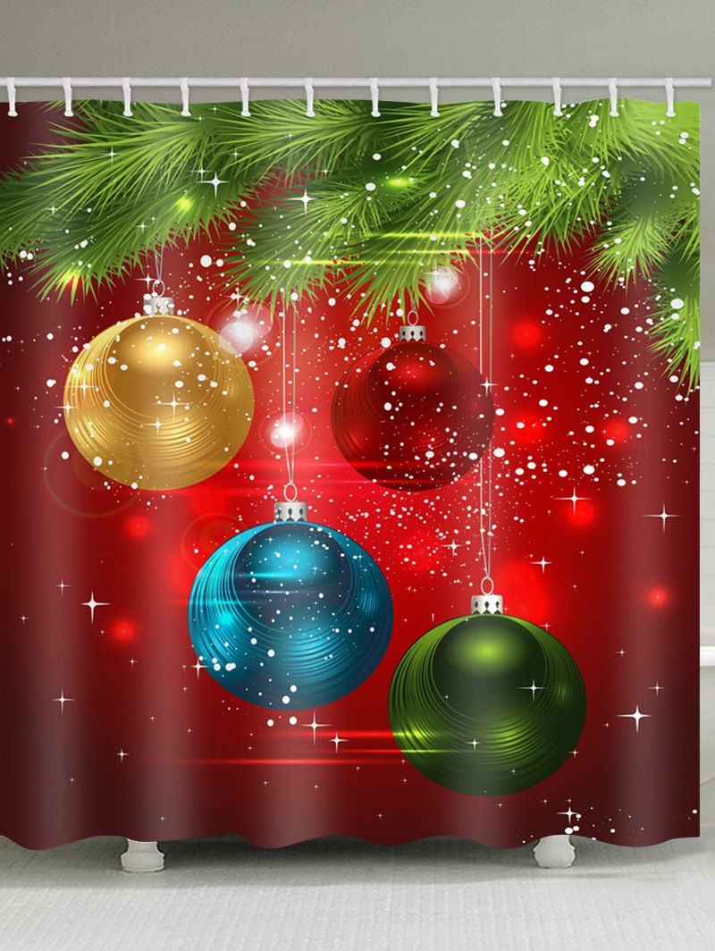 

Colorful Christmas Ball Print Shower Curtain, Multi