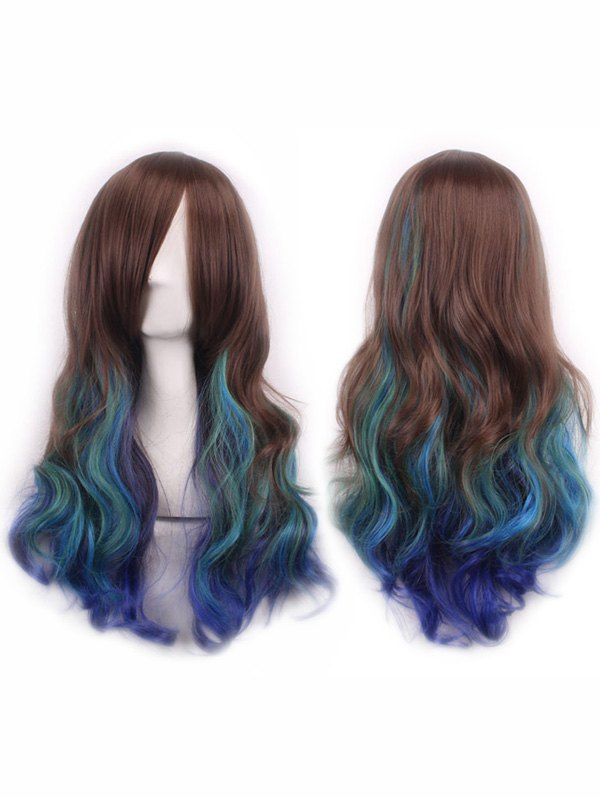 

Long Side Bang Wavy Party Cospaly Synthetic Wig, Multi