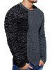 Slim Fit Spliced Pullover Sweater -  