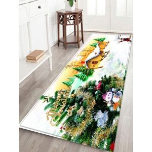 

Christmas Tree House Pattern Water Absorption Area Rug, White