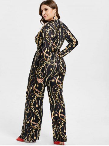 

Plus Size Chain Graphic Jumpsuit, Black