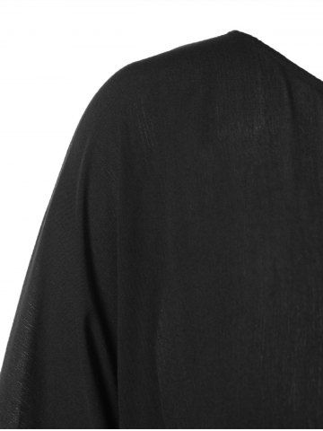 

Plus Size Lace Insert Handkerchief Blouse, Black