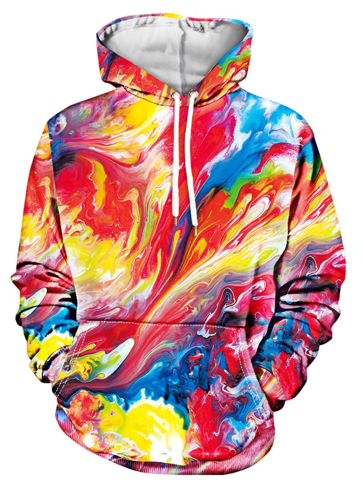 

Colorful Paint Kangaroo Pocket Hoodie, Multi