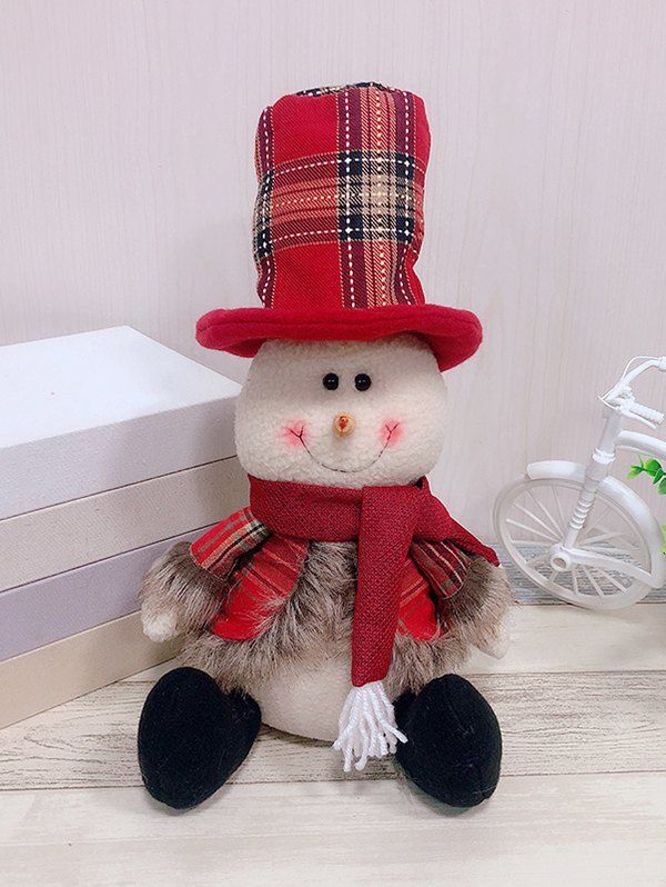 

Christmas Theme Snowman Shape Decor Doll, Red