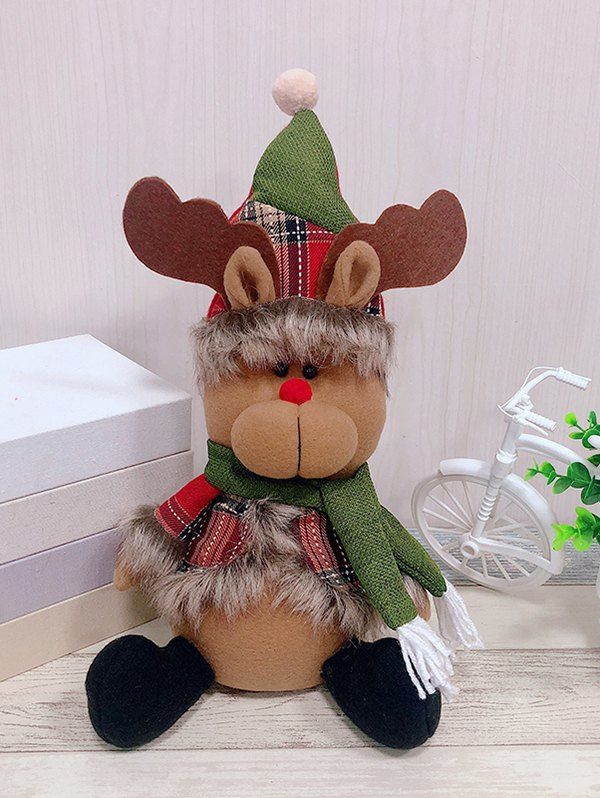 

Christmas Theme Elk Shape Decor Doll, Red