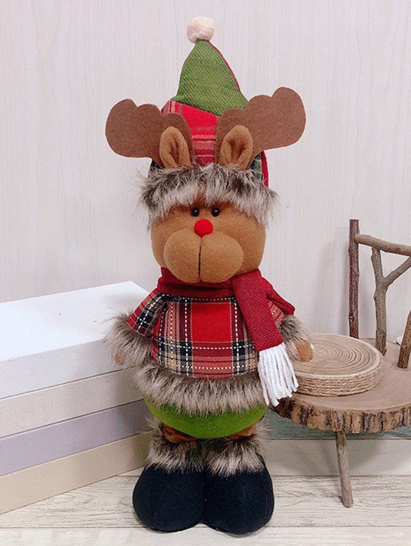 

Christmas Theme Deer Shape Stretchable Decoration Doll, Red