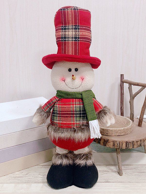 

Christmas Theme Snowman Shaped Stretchable Decoration Doll, Red