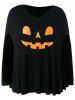 Plus Size Halloween V Neck Poncho T-shirt -  