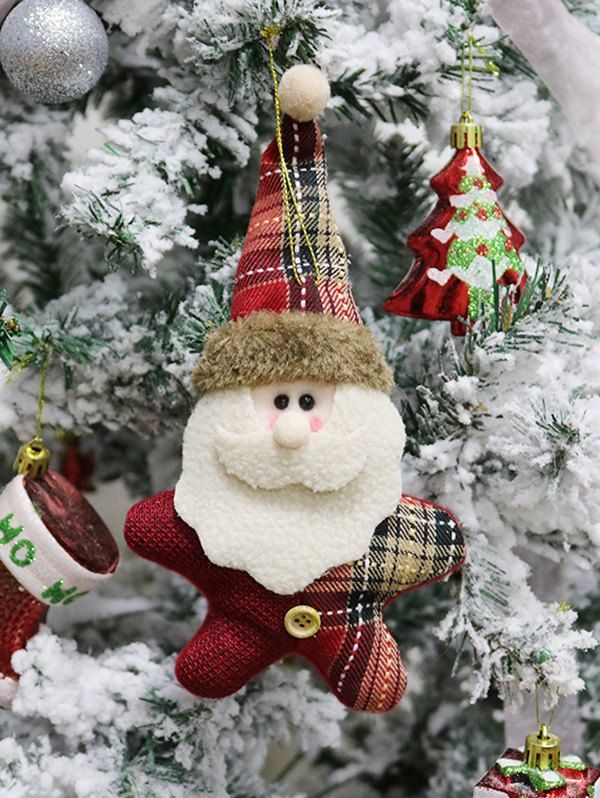 

Christmas Theme Santa Claus Star Hanging Decor Doll, Burnt pink