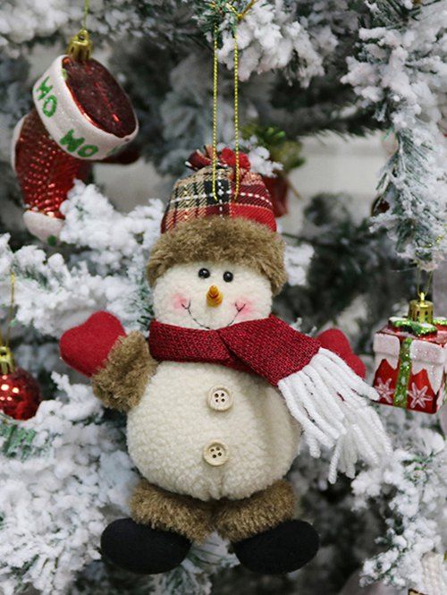 

Christmas Theme Snowman Hanging Decor Doll, White