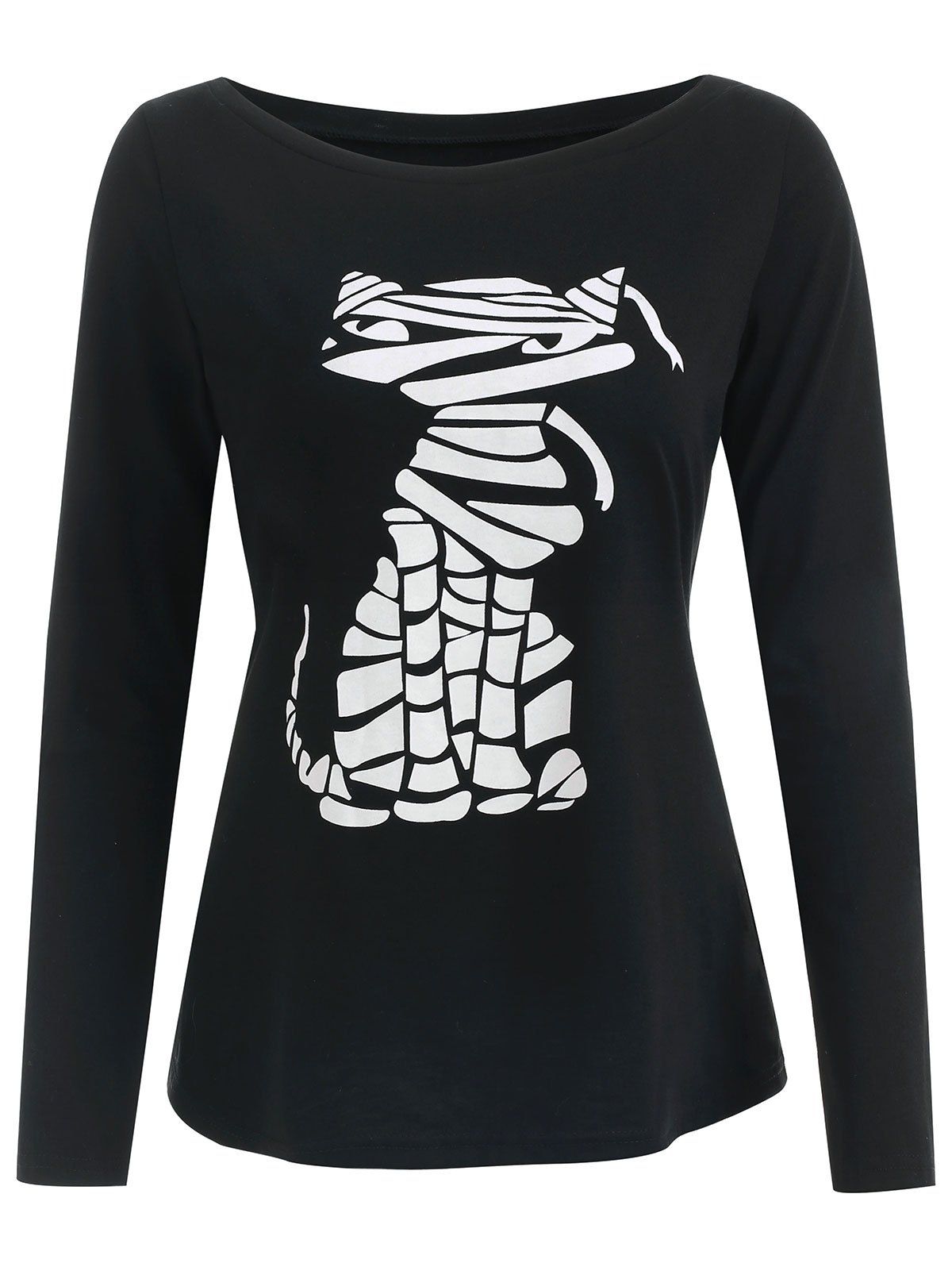 

Bandage Dog Print Full Sleeve T-shirt, Black