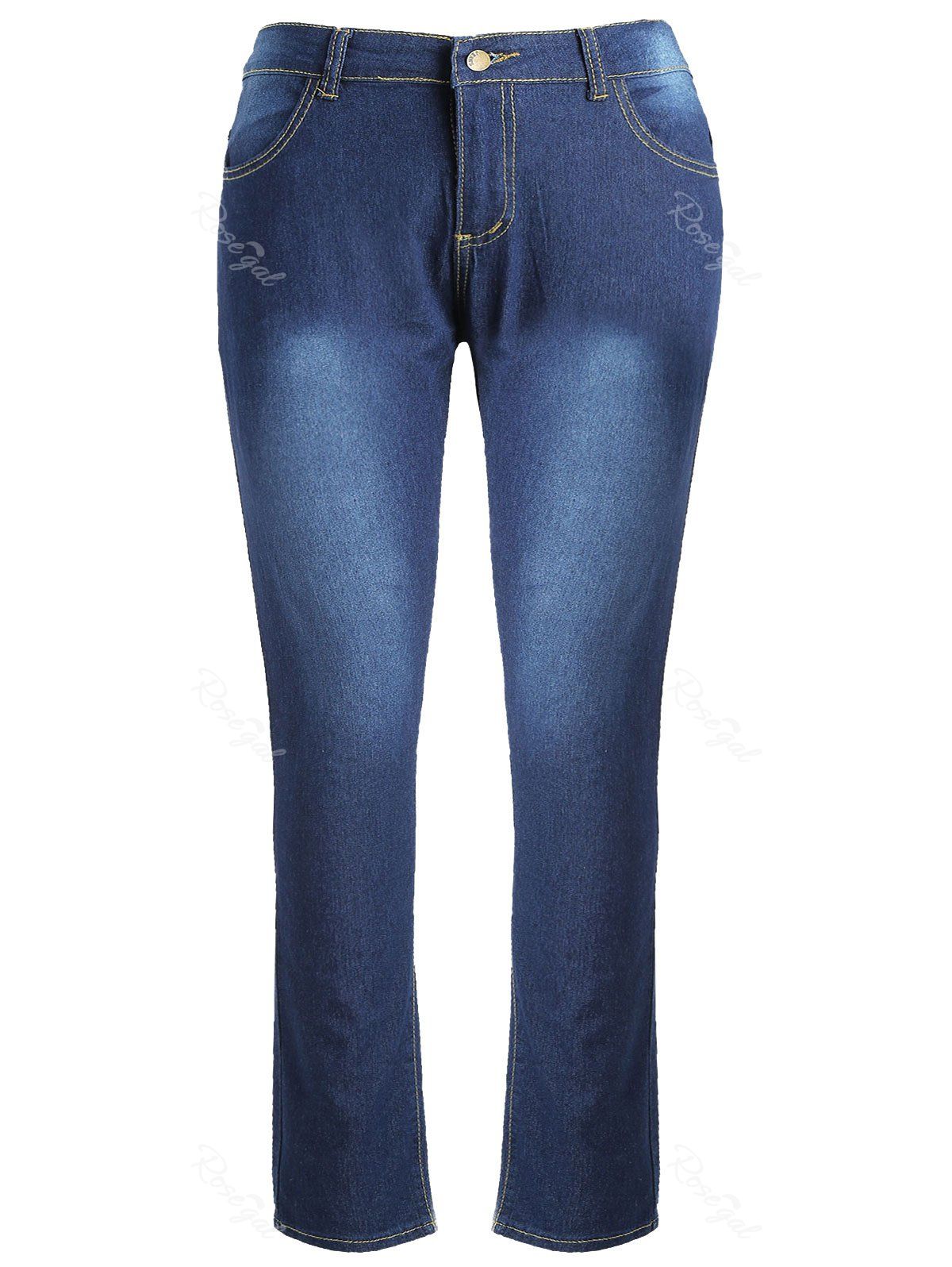 

High Waist Plus Size Skinny Jeans, Dark slate blue