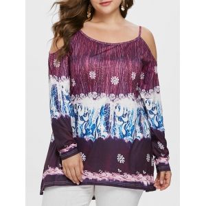 

Color Block Plus Size Patterned T-shirt, Multi