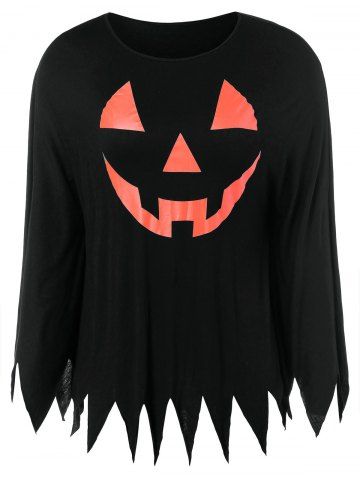 

Plus Size Pumpkin Lamp Halloween T-shirt, Black