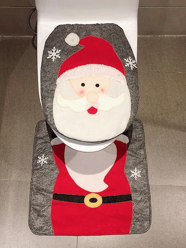 60 Off Christmas Santa Claus 2 Pcs Toilet Bath Mat Rosegal