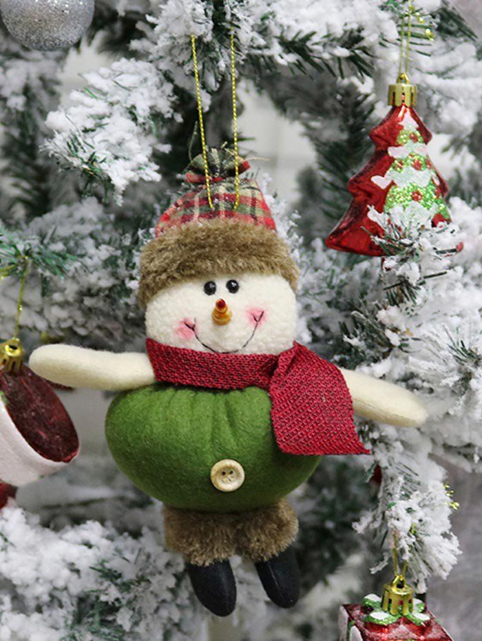 

Christmas Snowman Theme Hanging Decor Doll, Sea green