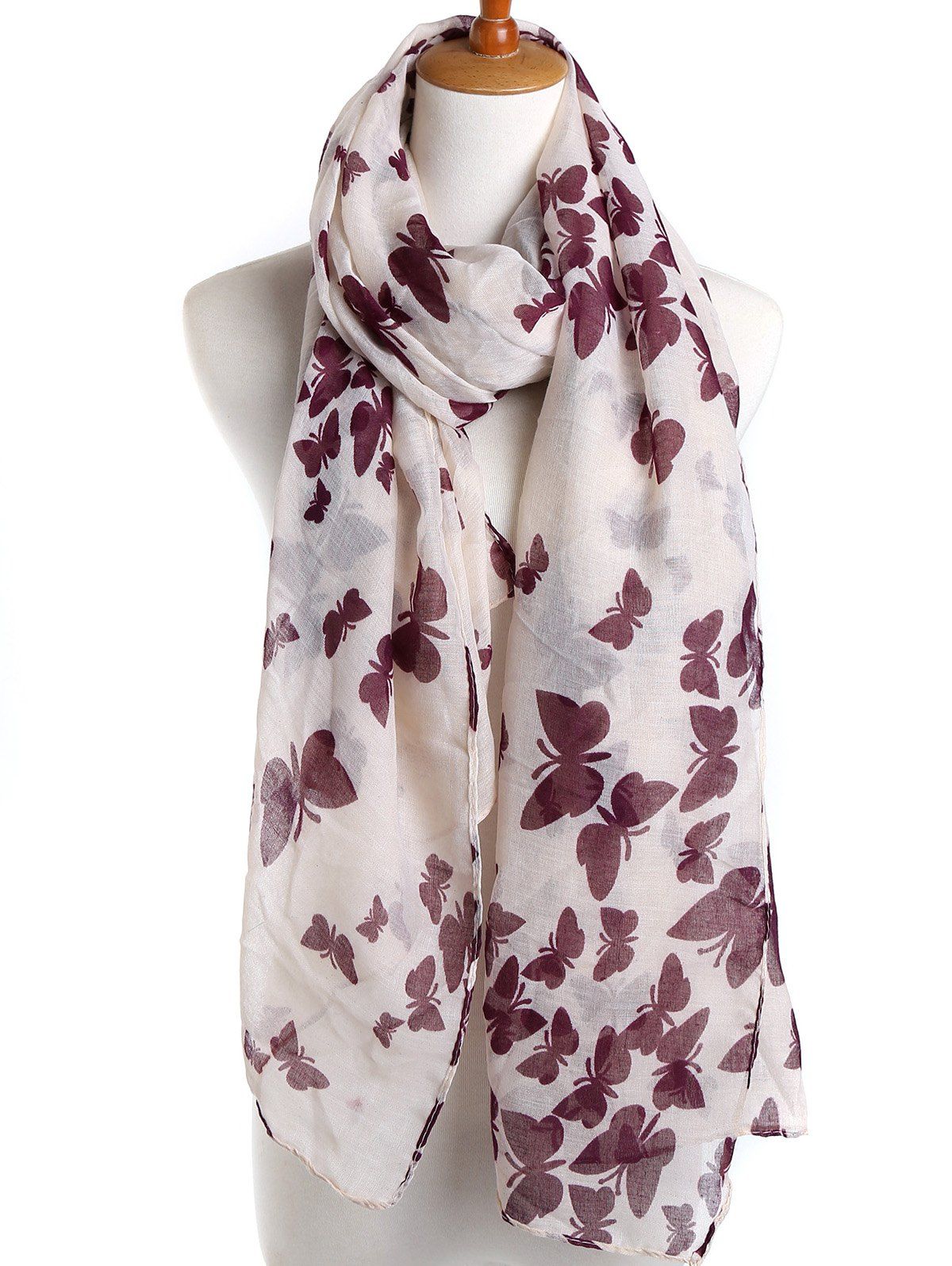 

Butterfly Printed Spring Autumn Scarf, Rose