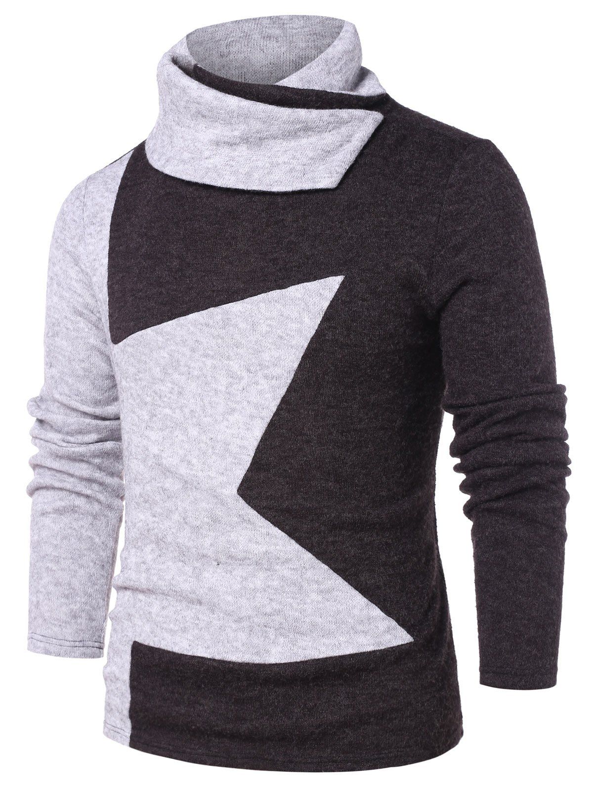 

Color Block Shawl Collar T-shirt, Multi