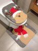 Christmas Deer Print 2 Pcs Toilet Bath Mat -  