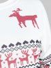 Christmas Deer Print Drop Shoulder Sweatshirt -  