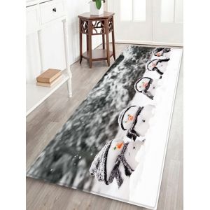 

Christmas Snowman Brother Printed Non-slip Flannel Floor Rug, Gray