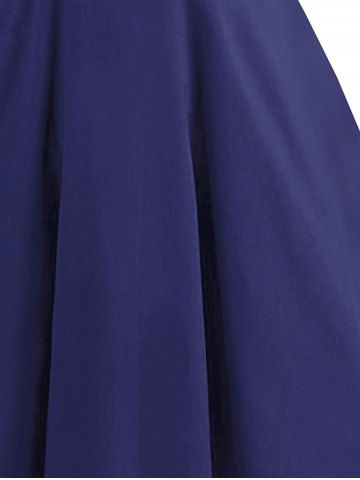 

Vintage Shawl Collar Fit and Flare Dress, Deep blue