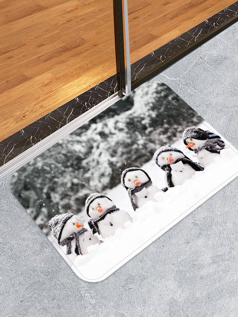 

Christmas Snowman Brother Printed Non-slip Flannel Floor Rug, Gray