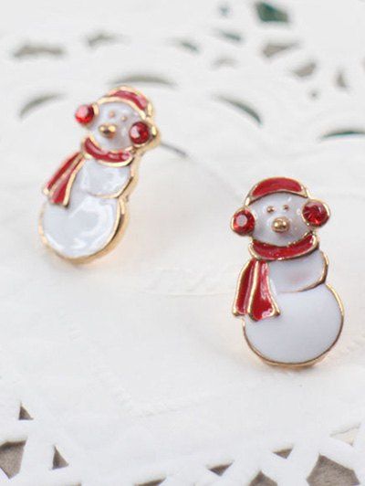 

Christmas Snowman Stud Earrings, White