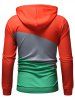 Casual Color Block Pullover Hoodie -  