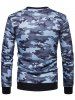 Sweat-Shirt à Col Rond avec Imprimé Camouflage et Inscription Like You - Bleu M