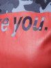 Sweat-Shirt à Col Rond avec Imprimé Camouflage et Inscription Like You - Bleu L