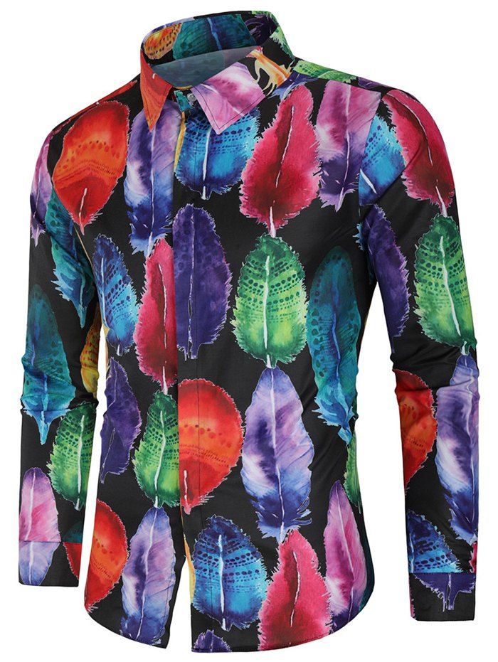 

Paint Feather Long Sleeve Shirt, Multi