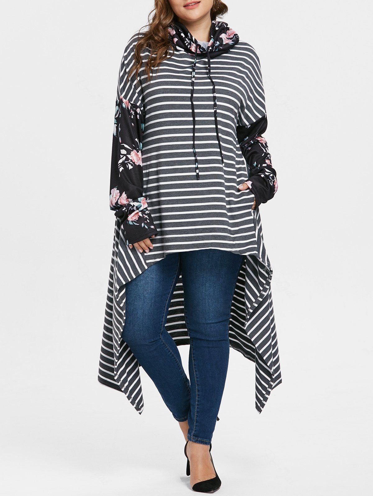 plus size asymmetrical hoodie