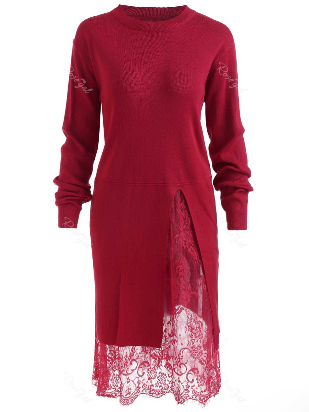 robe pull et dentelle