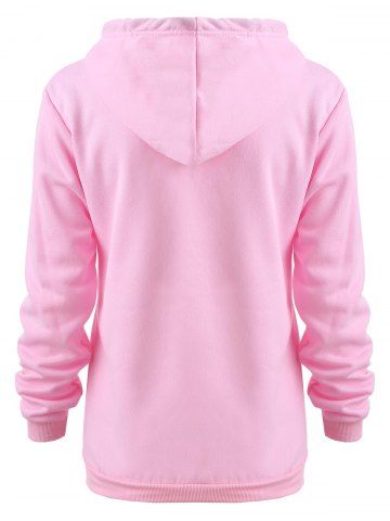 

Christmas Reindeer Print Thicken Hoodie, Pink
