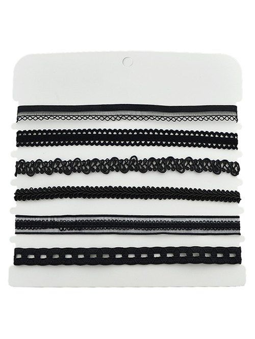 

Simple Lace Choker Necklaces Set, Black