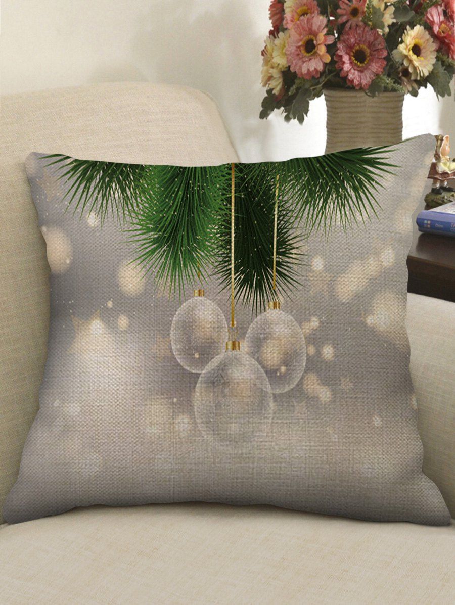 

Christmas Hanging Balls Print Decorative Sofa Linen Pillowcase, Multi