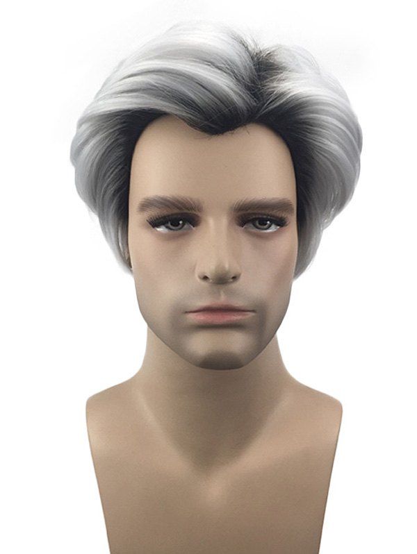 

Short Inclined Bang Colormix Straight Film Character Cosplay Synthetic Wig, Multi