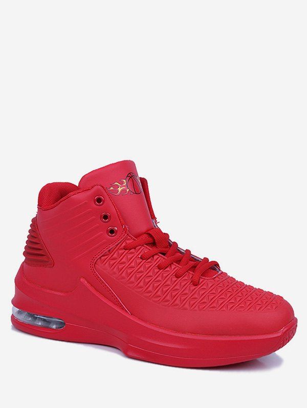 

High Top Color Block Athletic Shoes, Red