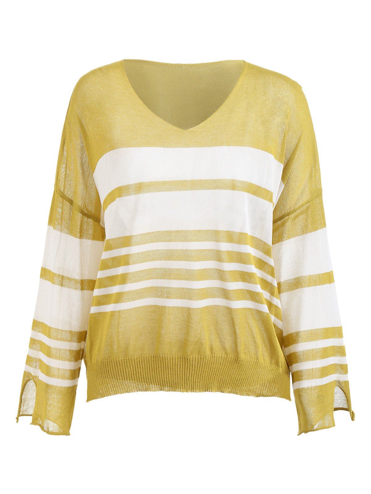 

Color Block Stripe Knit Top, Yellow