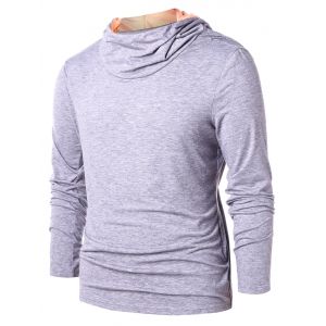 

Color Block Pullover Hoodie, Gray