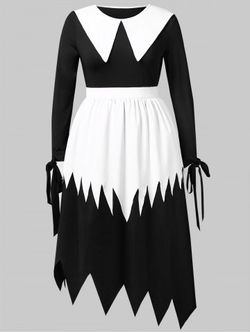 Plus Size Halloween Witch Cosplay Maxi Dress - BLACK - L