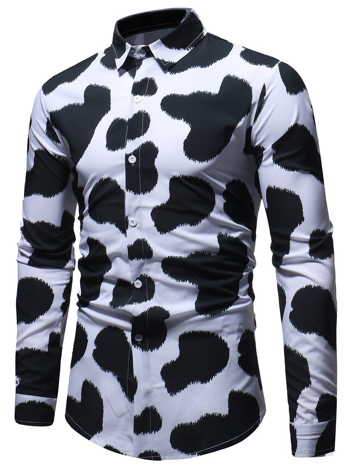 long sleeve cow print shirt