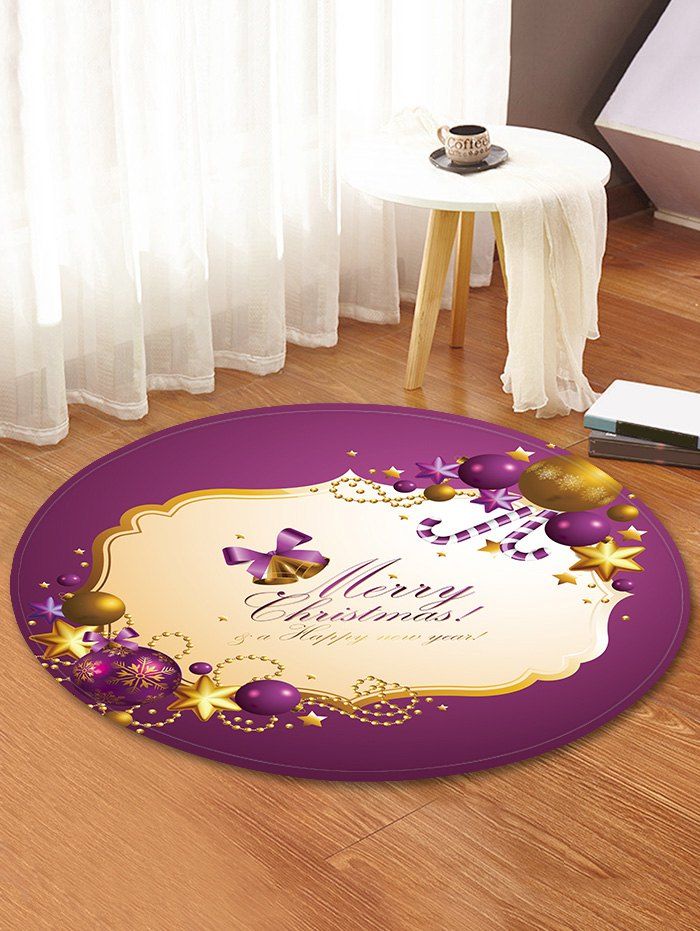 

Christmas Candy Cane Printed Decorative Round Floor Rug, Medium orchid